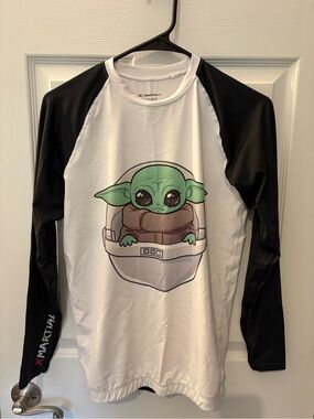 XMartial Baby Yoda Rash Guard - White & Black